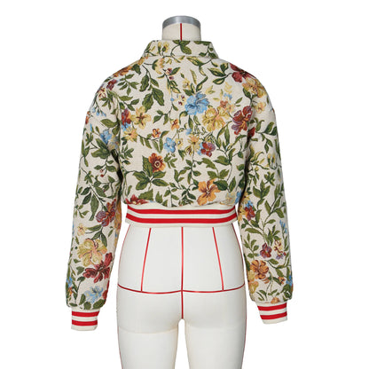 Women's Vintage Digital Print Poncho Jacket – Loose Mandarin Collar