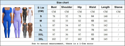 Women's Ribbed Skinny Jumpsuit – Square Neck, Hip-Lifting, All-Season