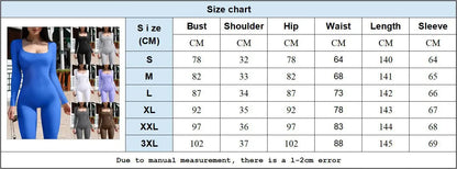 Women's Ribbed Skinny Jumpsuit – Square Neck, Hip-Lifting, All-Season