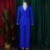 Women's Elegant V-Neck Ruffle Top & Wide Leg Pants Two-Piece Set