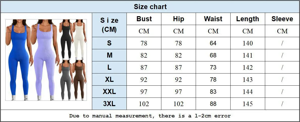 Women's Ribbed Skinny Jumpsuit – Square Neck, Hip-Lifting, All-Season