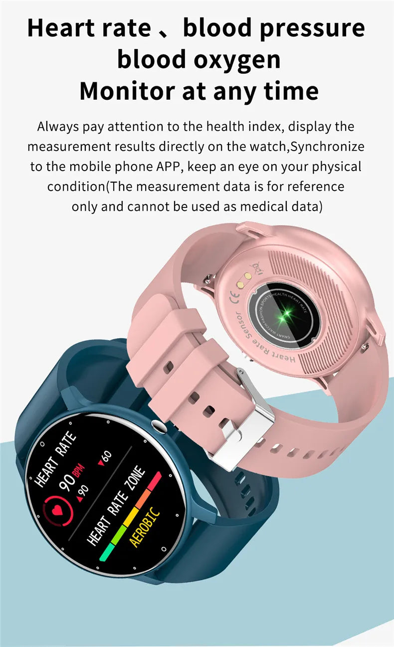 ZL02D Smart Watch – Heart Rate, Blood Pressure & Sleep Tracker for Men & Women