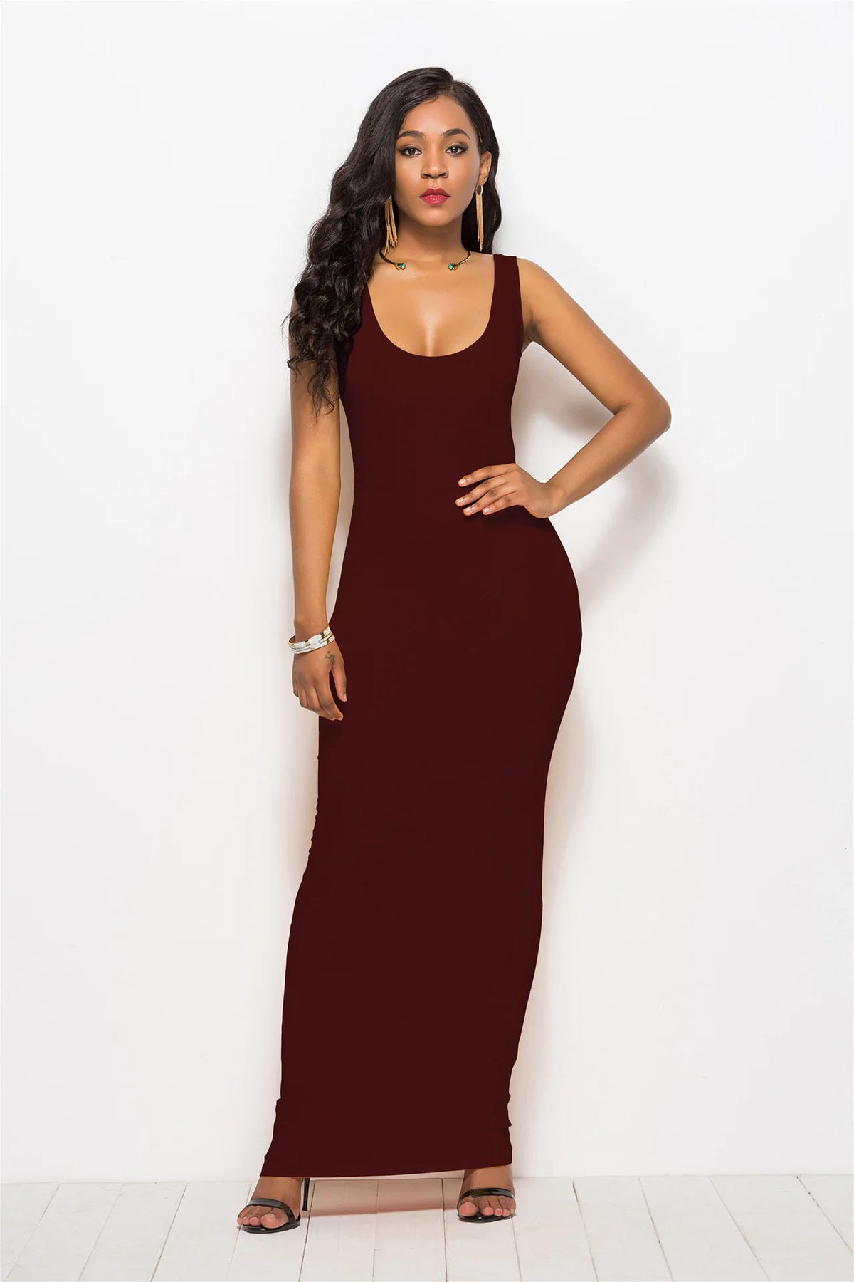 Women's Sleeveless Bodycon Maxi Dress