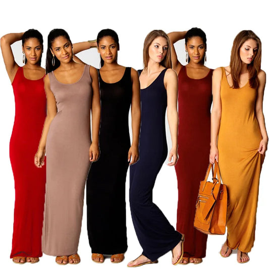 Women's Sleeveless Bodycon Maxi Dress