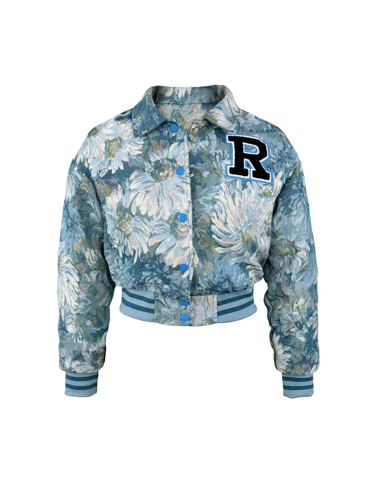 Women's Vintage Digital Print Poncho Jacket – Loose Mandarin Collar