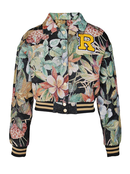 Women's Vintage Digital Print Poncho Jacket – Loose Mandarin Collar