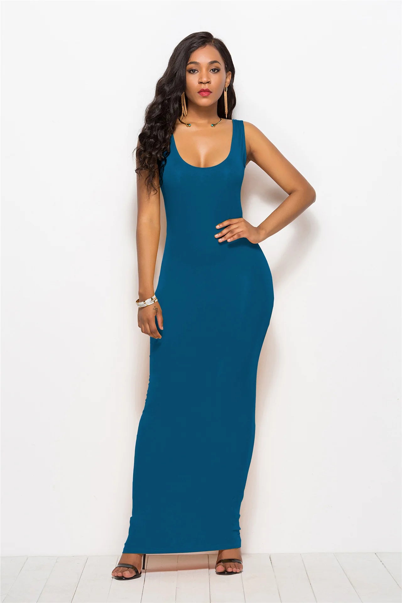 Women's Sleeveless Bodycon Maxi Dress