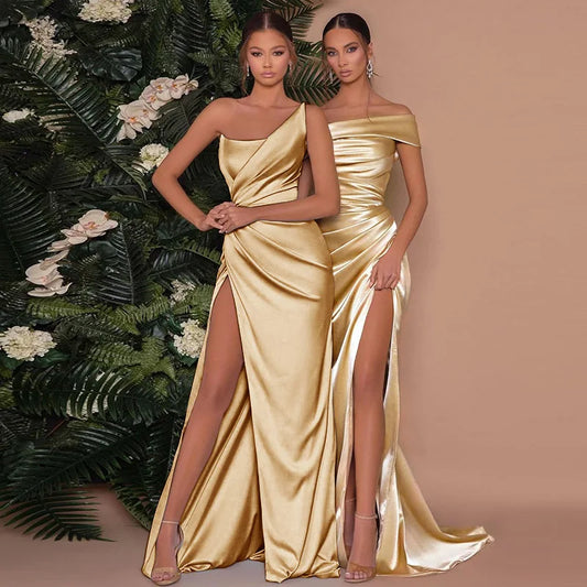 Women's Strapless Chiffon Floor-Length Formal Dress