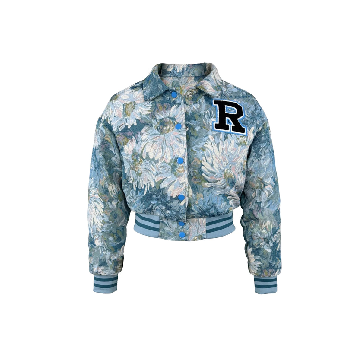 Women's Vintage Digital Print Poncho Jacket – Loose Mandarin Collar