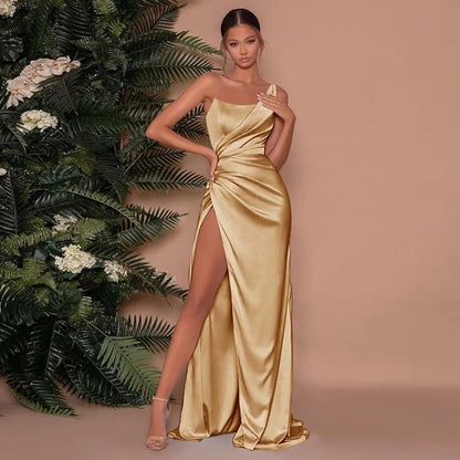 Women's Strapless Chiffon Floor-Length Formal Dress