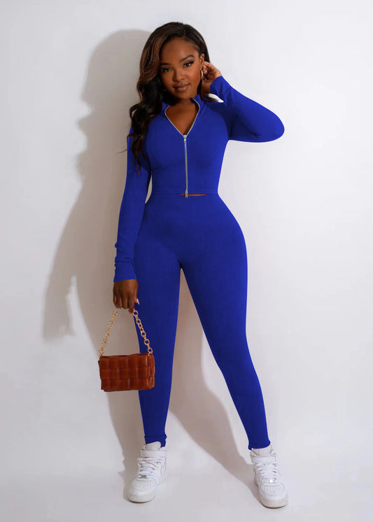 Women's 2-Piece Tracksuit Set – Long Sleeve Top & Skinny Pants