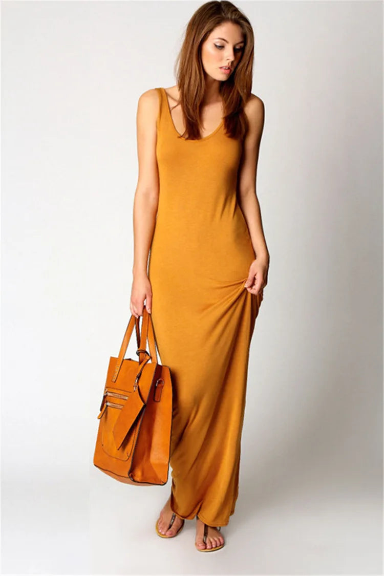 Women's Sleeveless Bodycon Maxi Dress