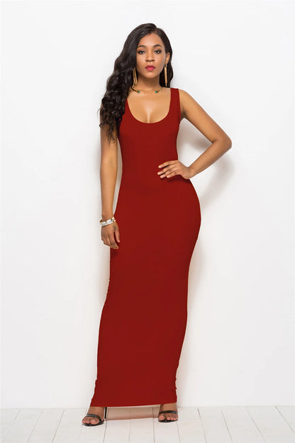 Women's Sleeveless Bodycon Maxi Dress
