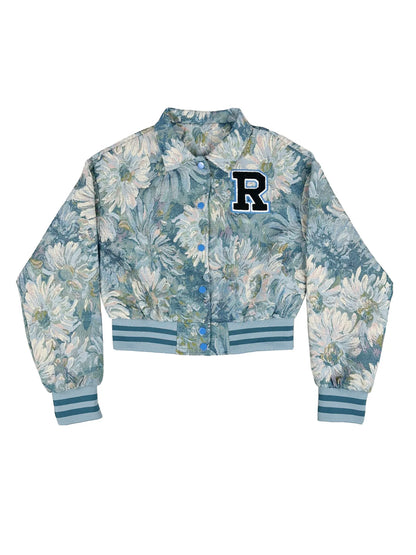 Women's Vintage Digital Print Poncho Jacket – Loose Mandarin Collar
