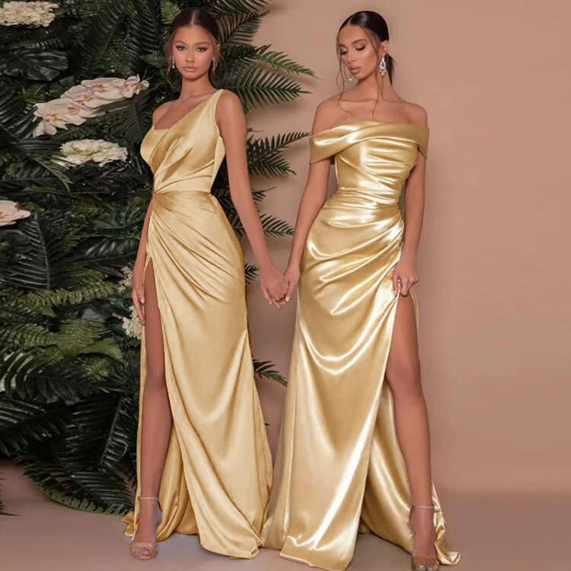 Women's Strapless Chiffon Floor-Length Formal Dress