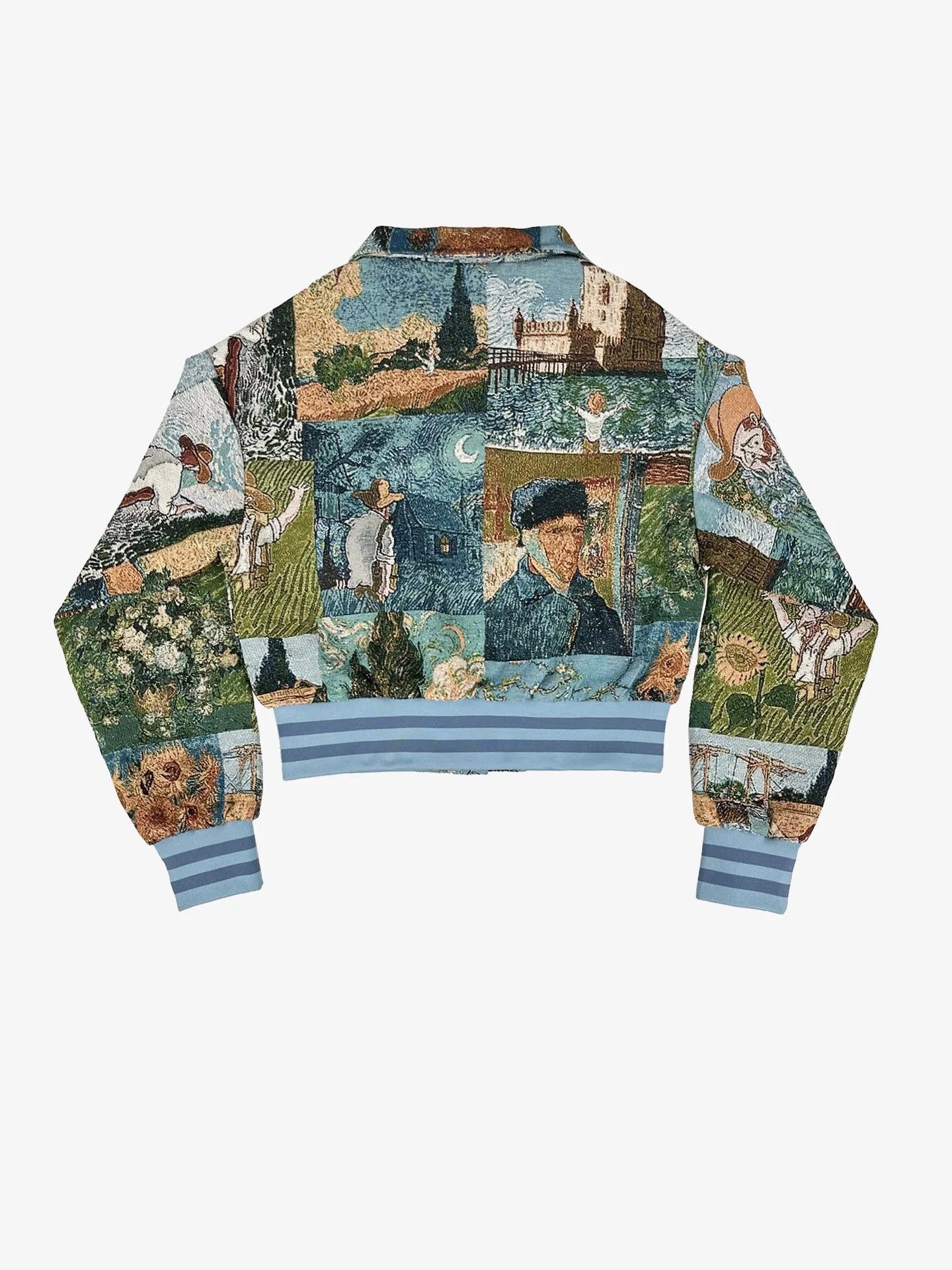 Women's Vintage Digital Print Poncho Jacket – Loose Mandarin Collar