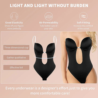 Formivelle Backless Thong Bodysuit Bra
