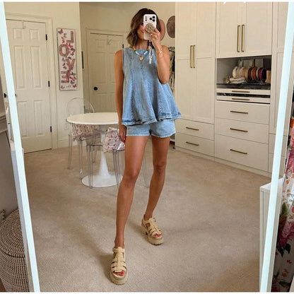Georgia Blue Denim Top + FREE Matching Shorts