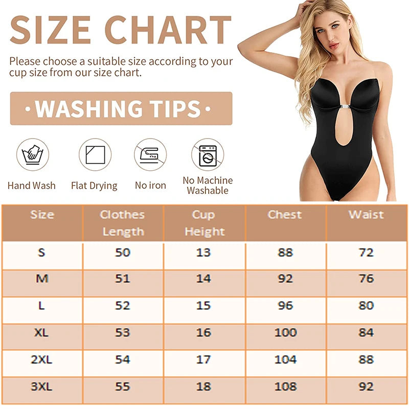 Formivelle Backless Thong Bodysuit Bra