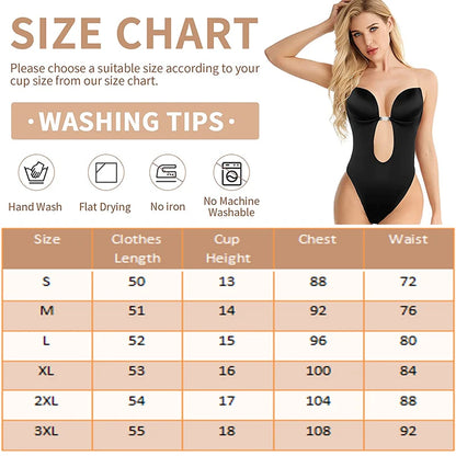 Formivelle Backless Thong Bodysuit Bra