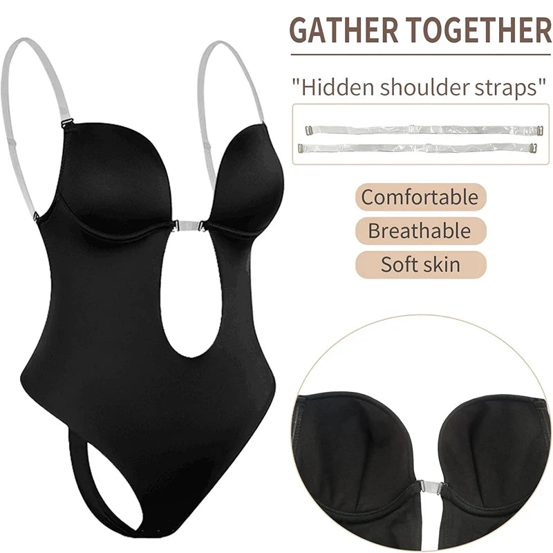 Formivelle Backless Thong Bodysuit Bra