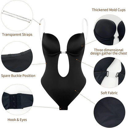 Formivelle Backless Thong Bodysuit Bra