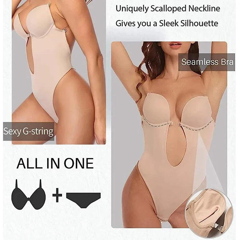 Formivelle Backless Thong Bodysuit Bra