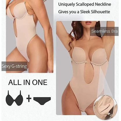 Formivelle Backless Thong Bodysuit Bra