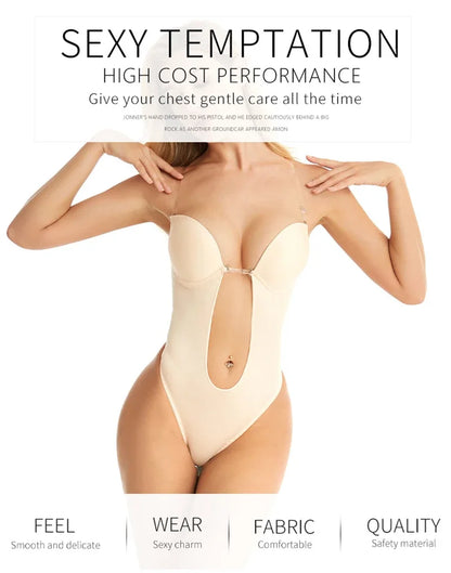 Formivelle Backless Thong Bodysuit Bra