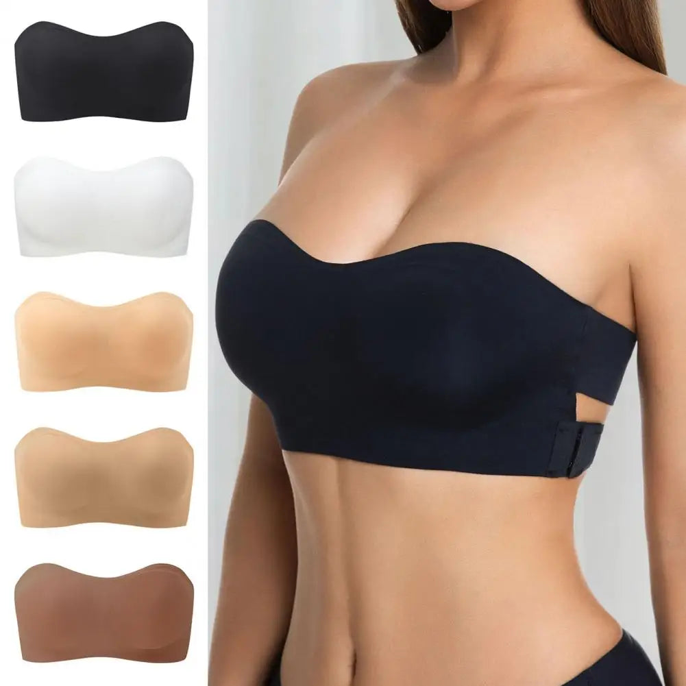 Strapless Push-Up Bandeau Bra | Wireless Padded Tube Bra