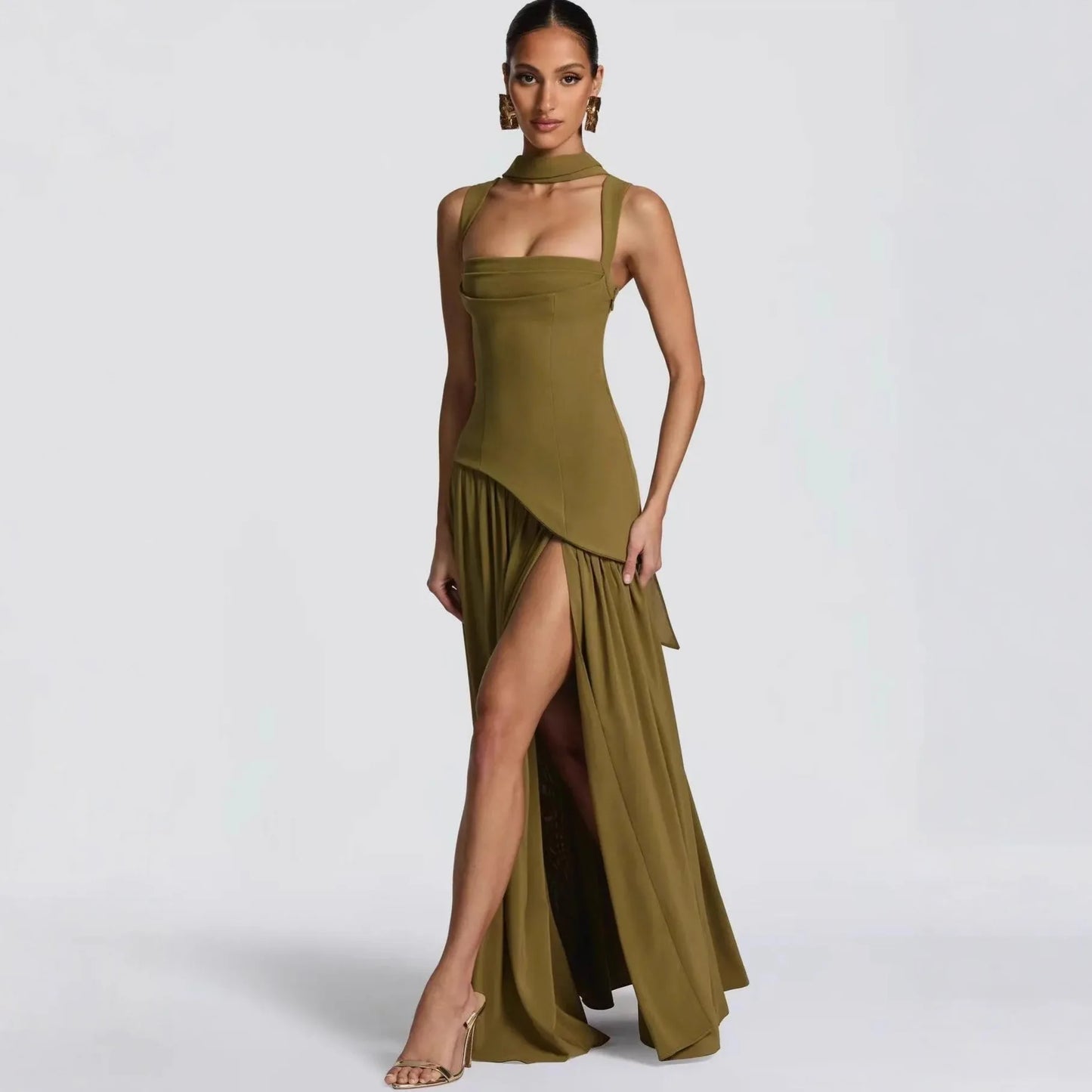 Tullulah Maxi Dress - Deep Olive