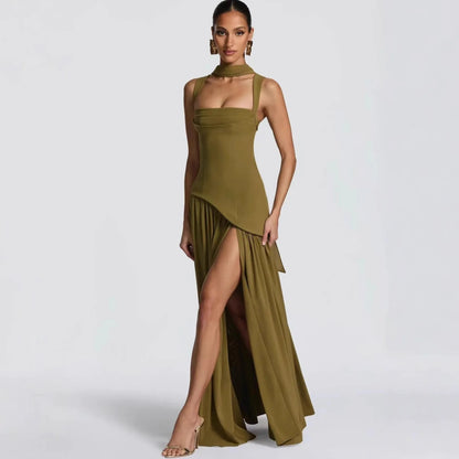 Tullulah Maxi Dress - Deep Olive