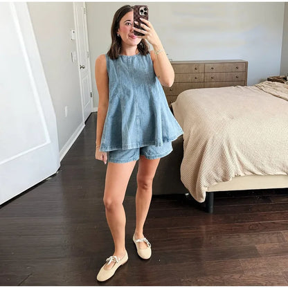 Georgia Blue Denim Top + FREE Matching Shorts