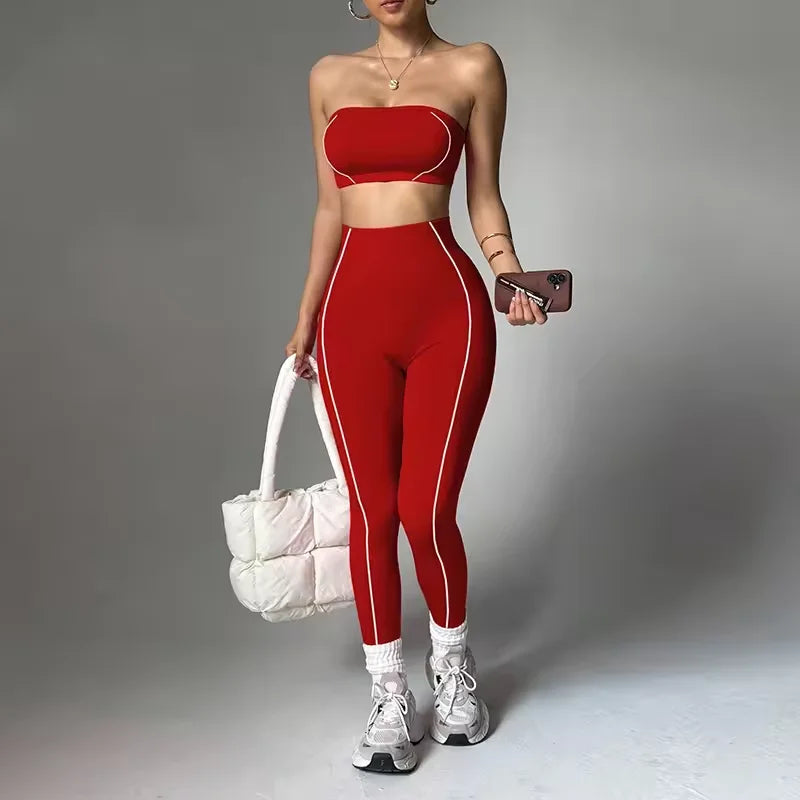 Women's Plus Size 2-Piece Yoga Set – Seamless Bra & High Waist Leggings | Pilates Activewear