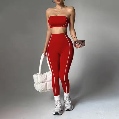 Women's Plus Size 2-Piece Yoga Set – Seamless Bra & High Waist Leggings | Pilates Activewear