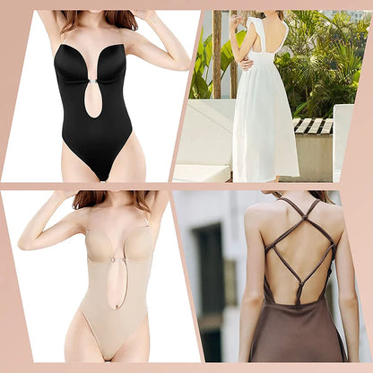 Formivelle Backless Thong Bodysuit Bra
