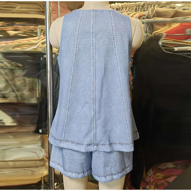 Georgia Blue Denim Top + FREE Matching Shorts