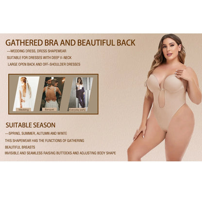 Formivelle Backless Thong Bodysuit Bra