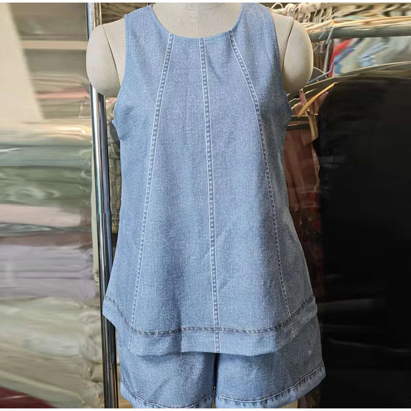 Georgia Blue Denim Top + FREE Matching Shorts