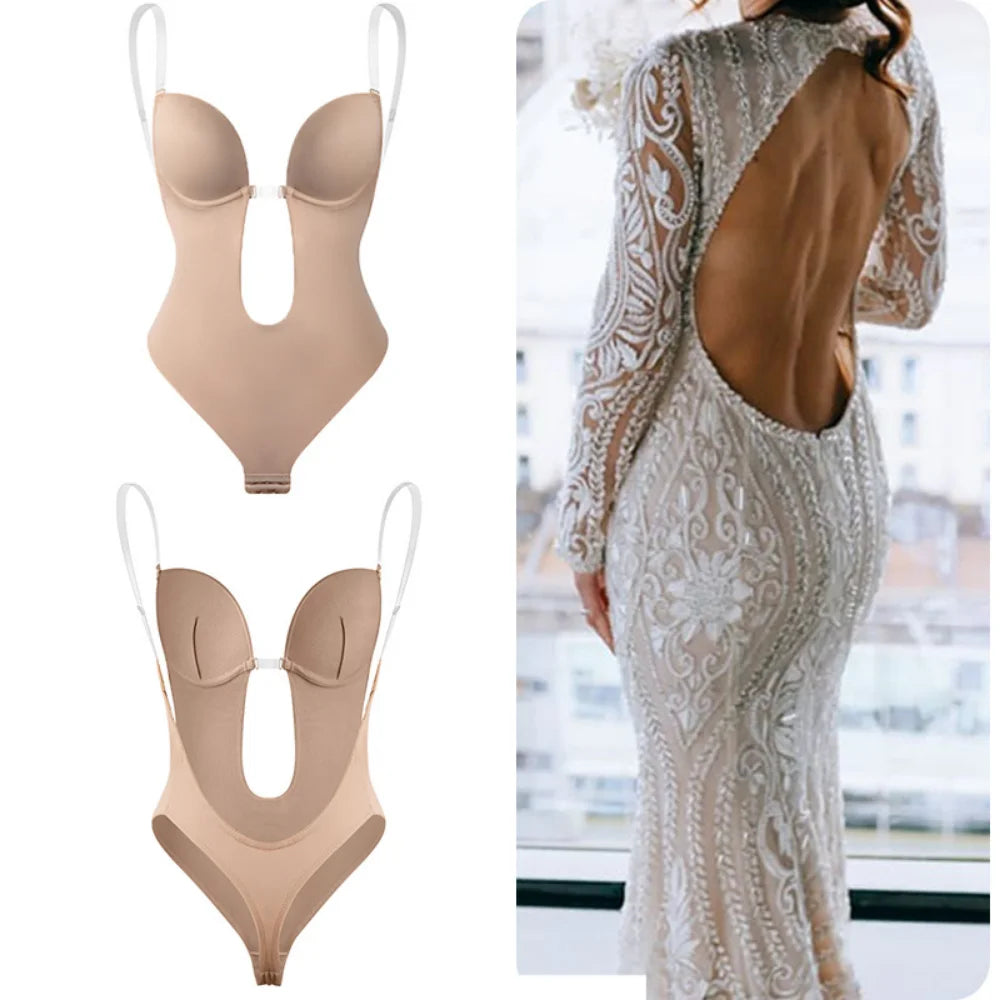Formivelle Backless Thong Bodysuit Bra