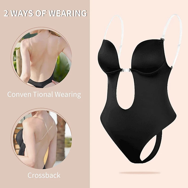 Formivelle Backless Thong Bodysuit Bra