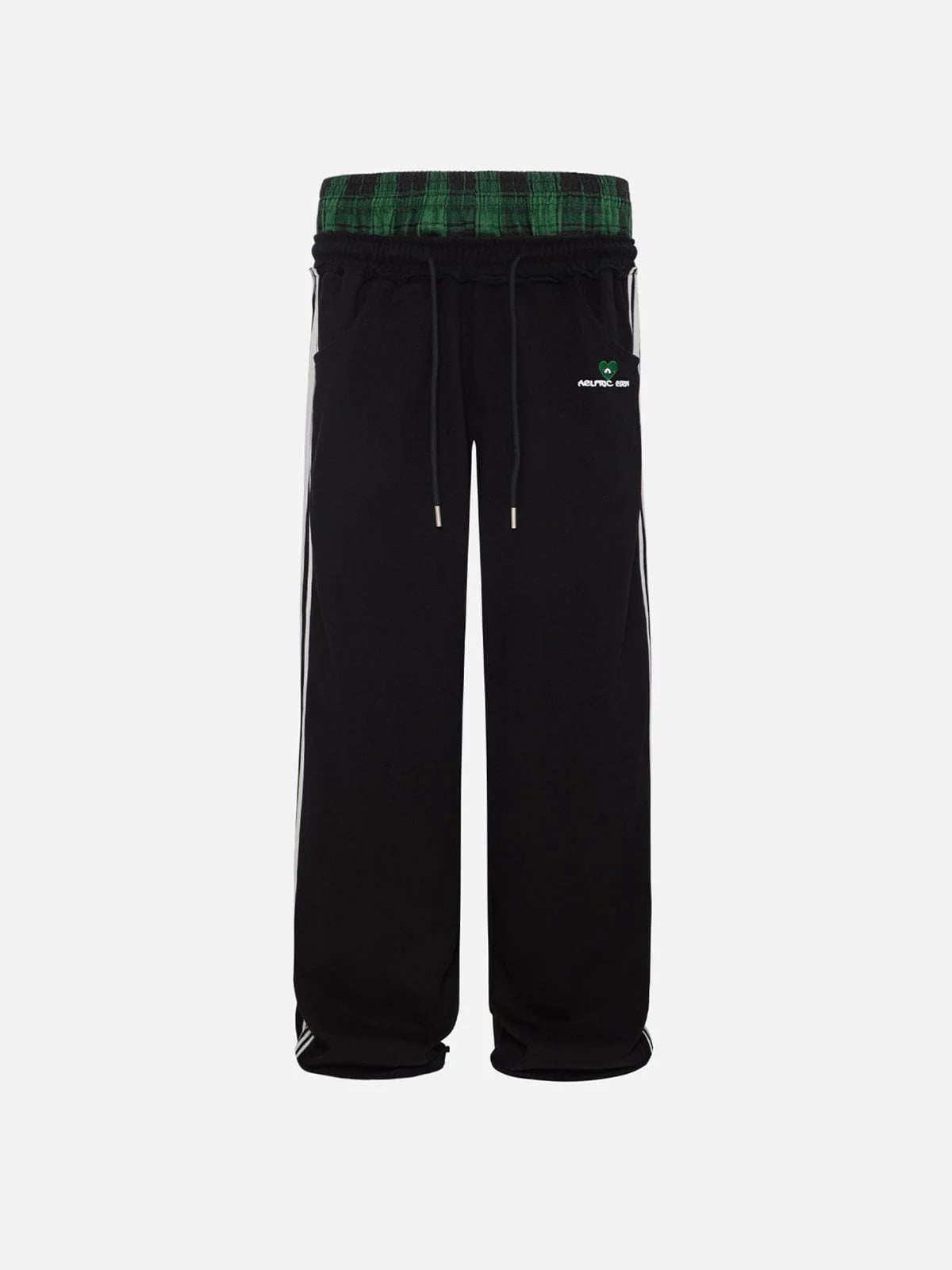 Plaid Patchwork Sweatpants - Unisex